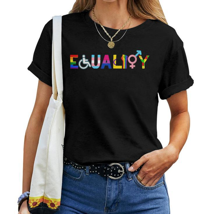 Womens Equality Lgbt Pride Rainbow Flag Gay Lesbian Trans Pans Women T-shirt