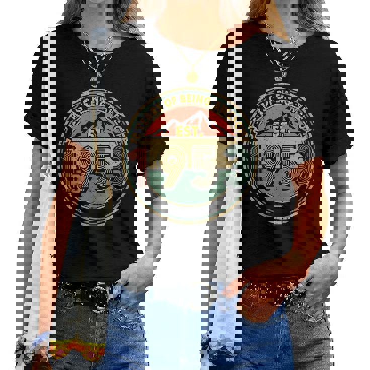 Womens Est Vintage 1953 70Th Birthday Retro 70 Year Old Men Women Women T-shirt