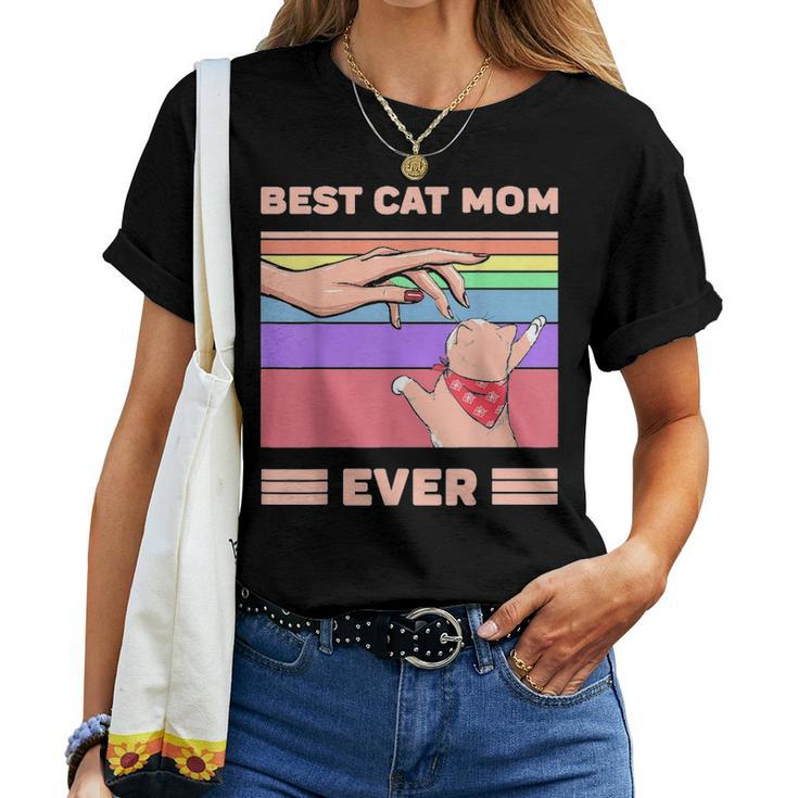Ever Bump Fit Mothers Day Gift Women Vintage Best Cat Mom Women T-shirt