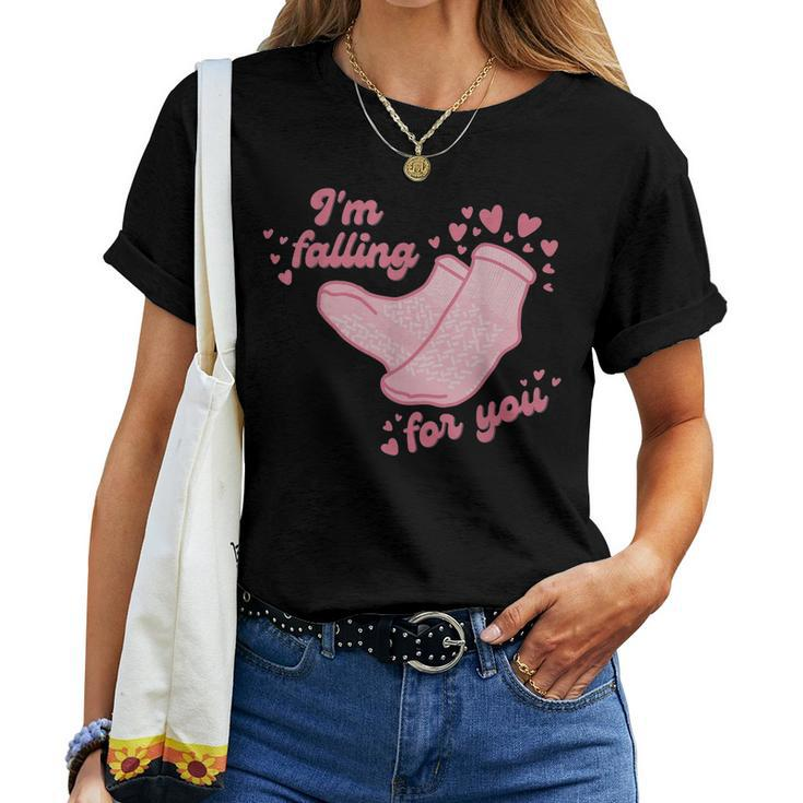 Falling For You Funny Pct Cna Nurse Happy Valentines Day Women T-shirt
