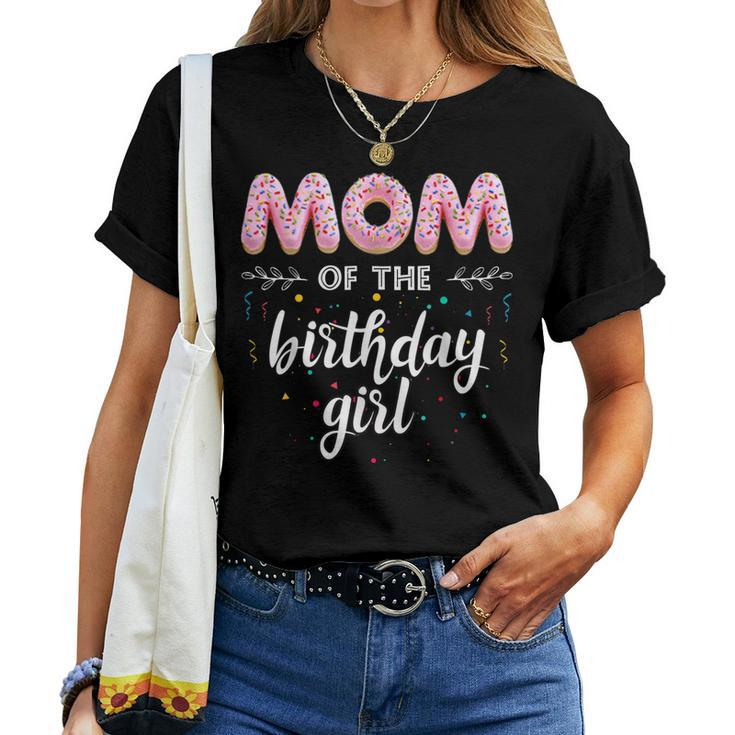 Family Donut B-Day Mom Of The Birthday Girl Party Tee Women T-shirt