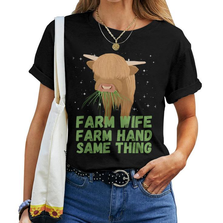 Farm Wife Farm Hand Same Thing - Cow Women T-shirt