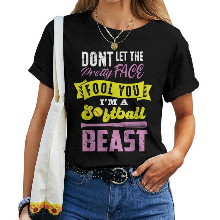 Fastpitch Girls Catcher Softball Game Women Kids Women T-shirt