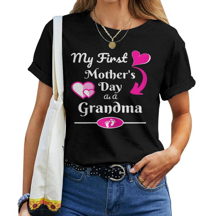 Womens My First As Grandma 2019 New Grandma Shirt Women T-shirt