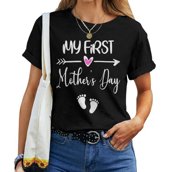 Womens My First Pregnancy Announcement Mom Women T-shirt