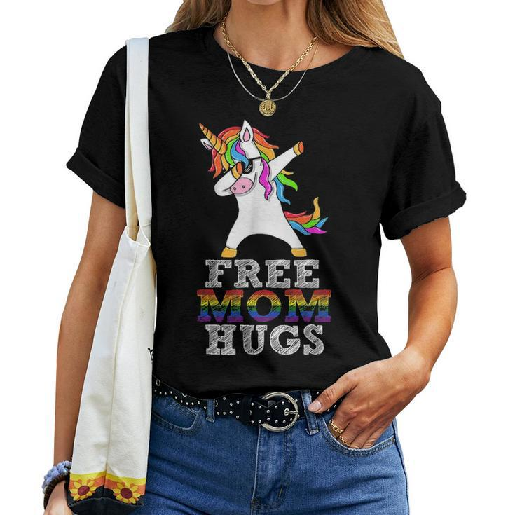 Free Mom Hugs Unicorn Lgbt Gay Pride Parades Women T-shirt