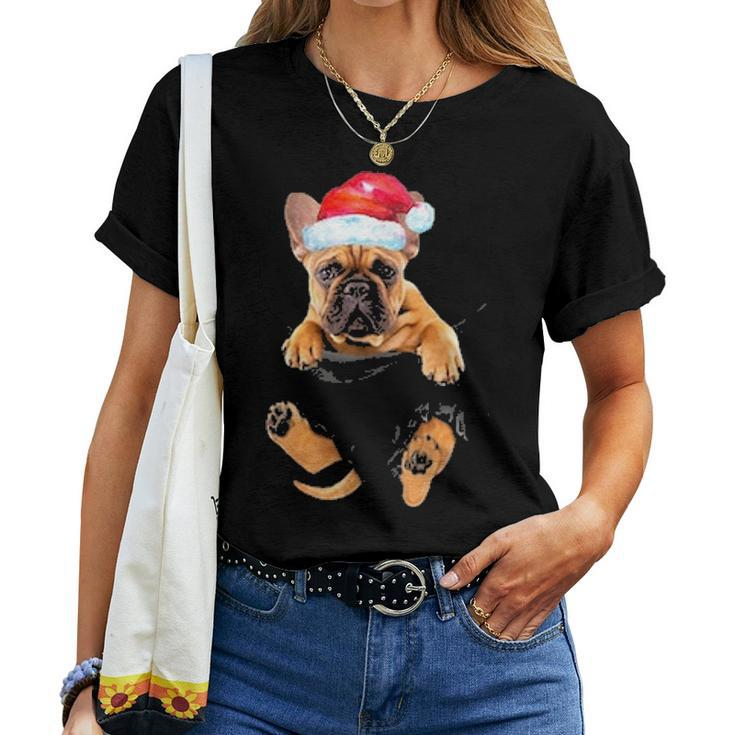 Frenchie French Bulldog Pocket Funny Mom Dad Kid Lover Gifts Women T-shirt