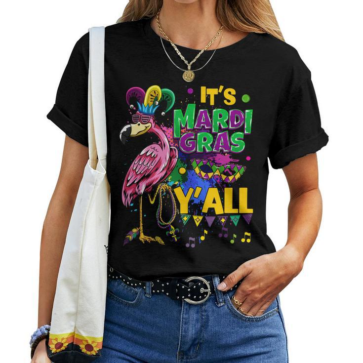 Funny Carnival Party Gift Idea Flamingo Mardi Gras  V6 Women T-shirt