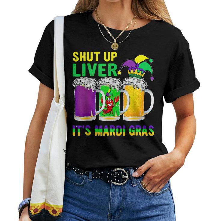 Funny Crawfish Boil Shut Up Liver Mardi Gras Beer Drinking V3 Women T-shirt