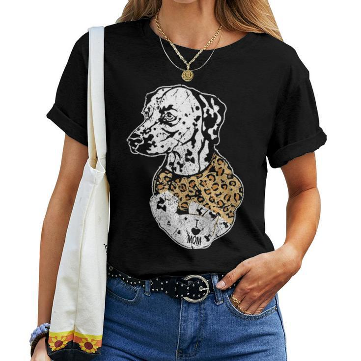 Funny Leopard Dalmatian Mom Costume Mothers Day Gift Women T-shirt