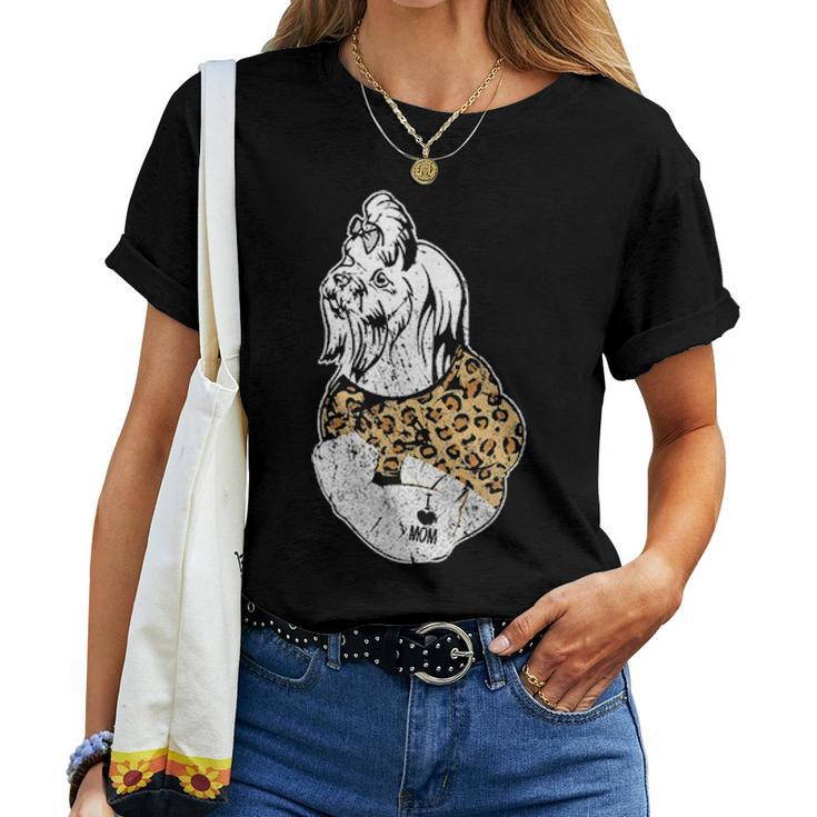 Funny Leopard Shih Tzu Mom Costume Mothers Day Gift Women T-shirt