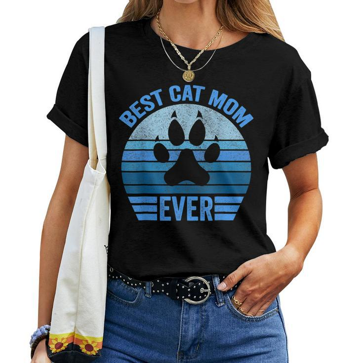 Funny Mothers Day Best Cat Mom Ever Women T-shirt