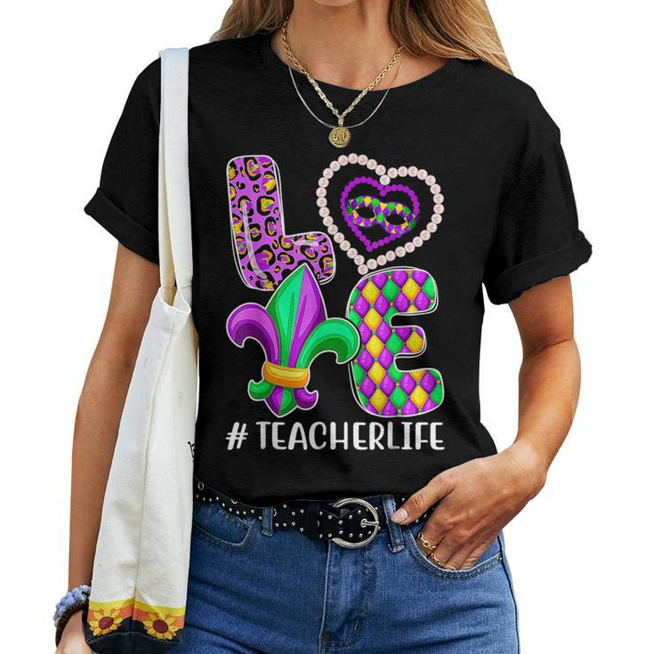 Funny Teacher Mardi Gras Family Matching Outfit V4 Women T-shirt