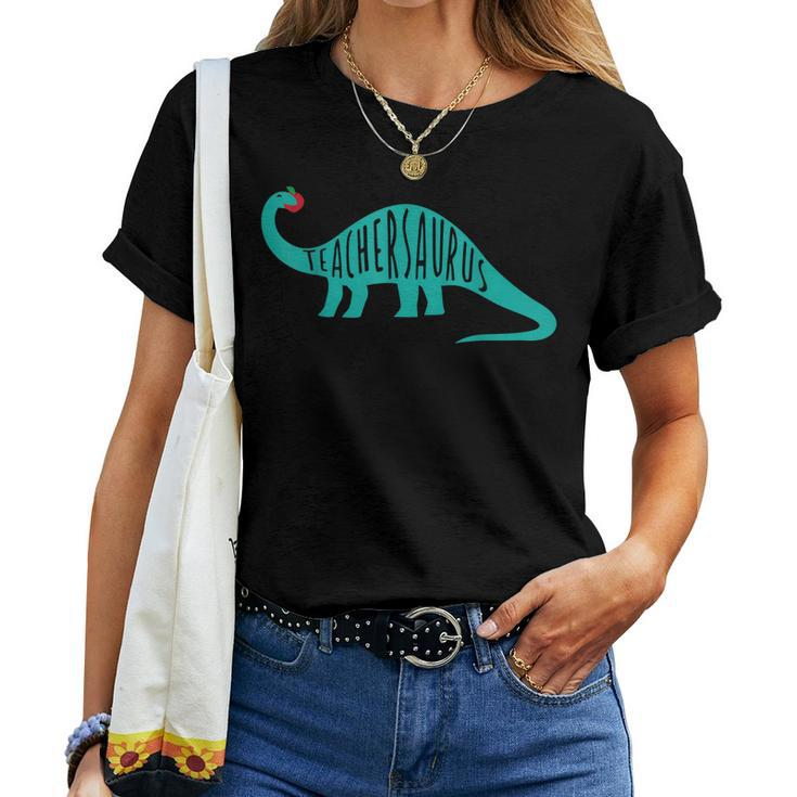 Funny Teacher Teachersaurus Dinosaur Gift Women T-shirt