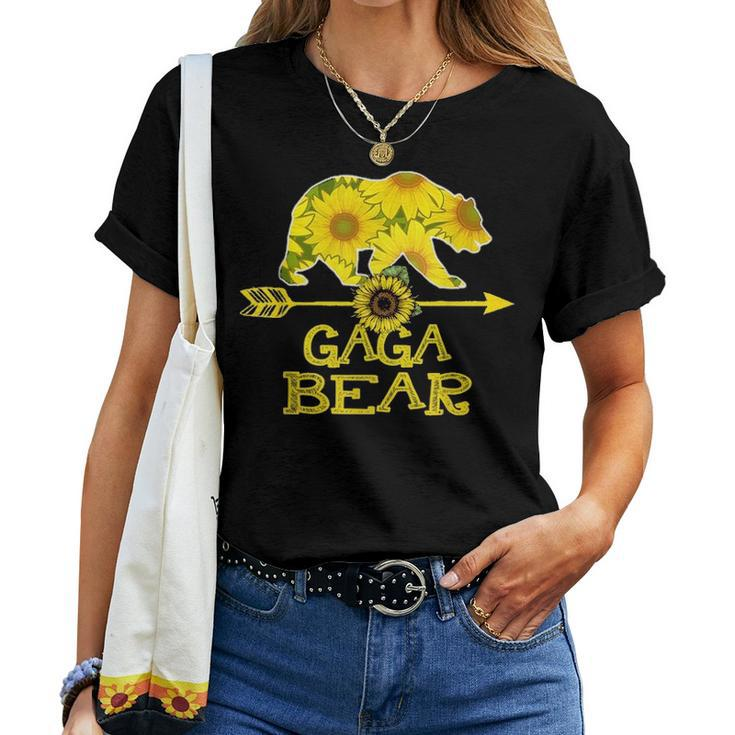 Gaga Bear Funny Sunflower Mother Father Gifts Women T-shirt