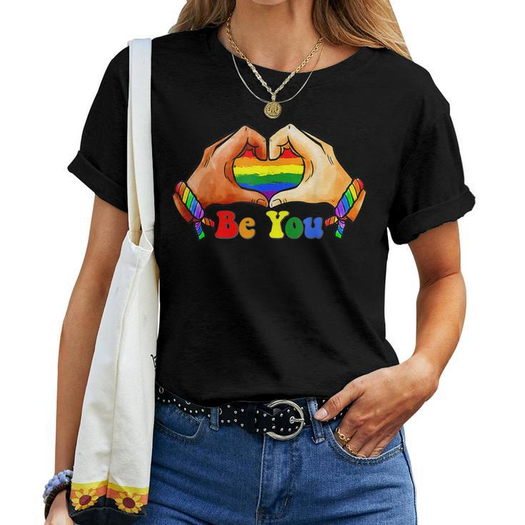 Gay Pride Clothing Lgbt Rainbow Flag Heart Unity Women T-shirt