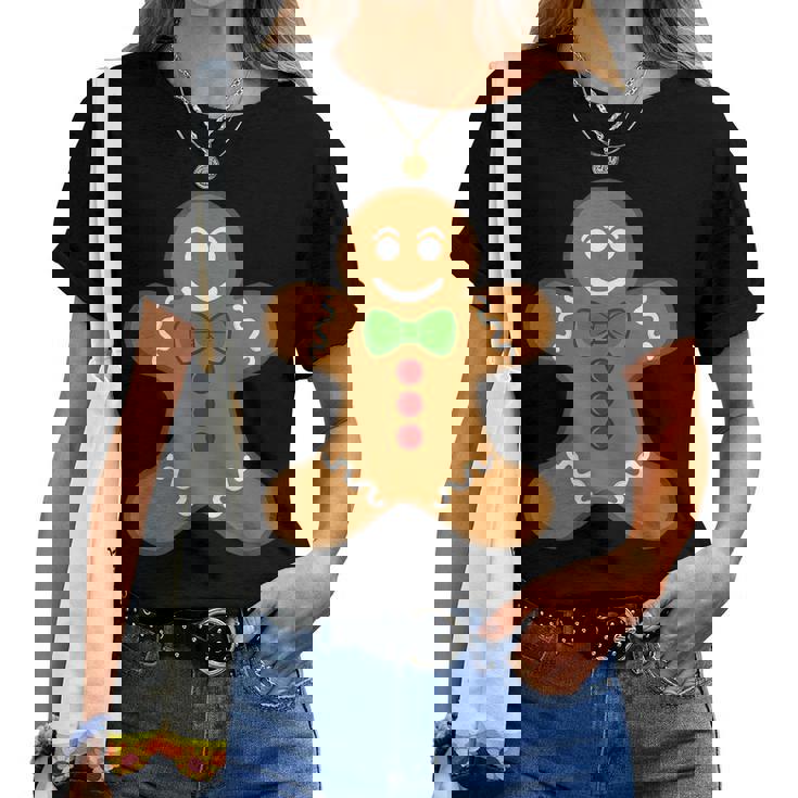 Gingerbread Man Christmas Cookie Baking Holiday Tee Women T-shirt