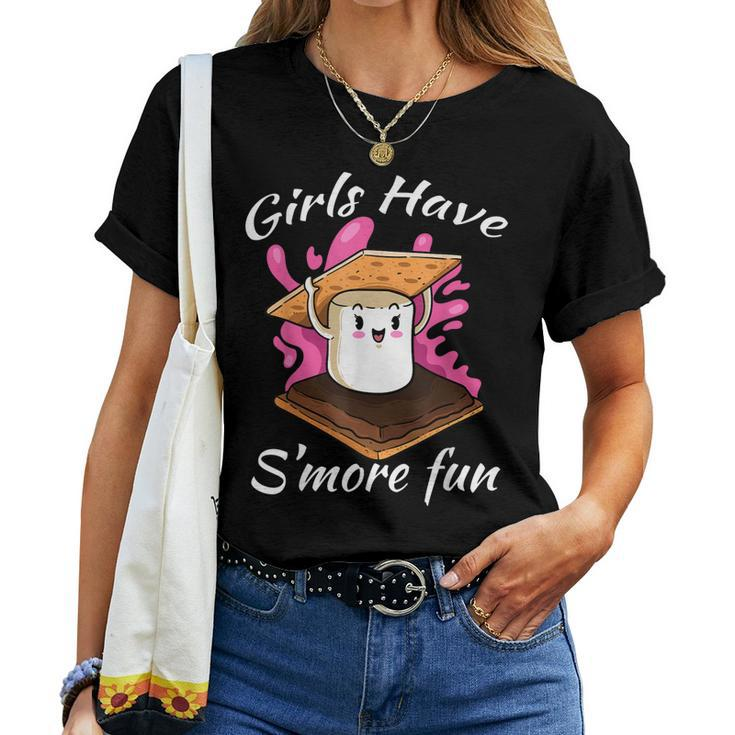 Girls Have Smore Fun Camping Trip Camper Women Women T-shirt
