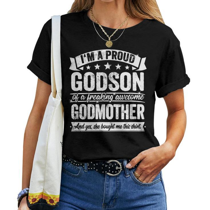 Godson Awesome Godmother Present T Women T-shirt