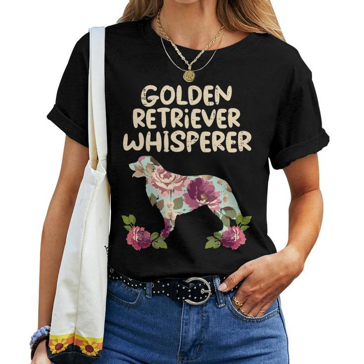 Golden Retriever Goldie Dog Floral Golden Retriever Whisperer Dog Lover Girls Women 232 Retrievers Women T-shirt Casual Daily Crewneck Short Sleeve Graphic Basic Unisex Tee