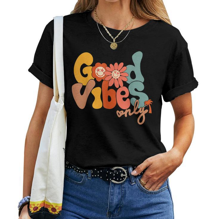 Good Vibes Only Flower Hawaii Beach Summer Vacation Family Women T-shirt