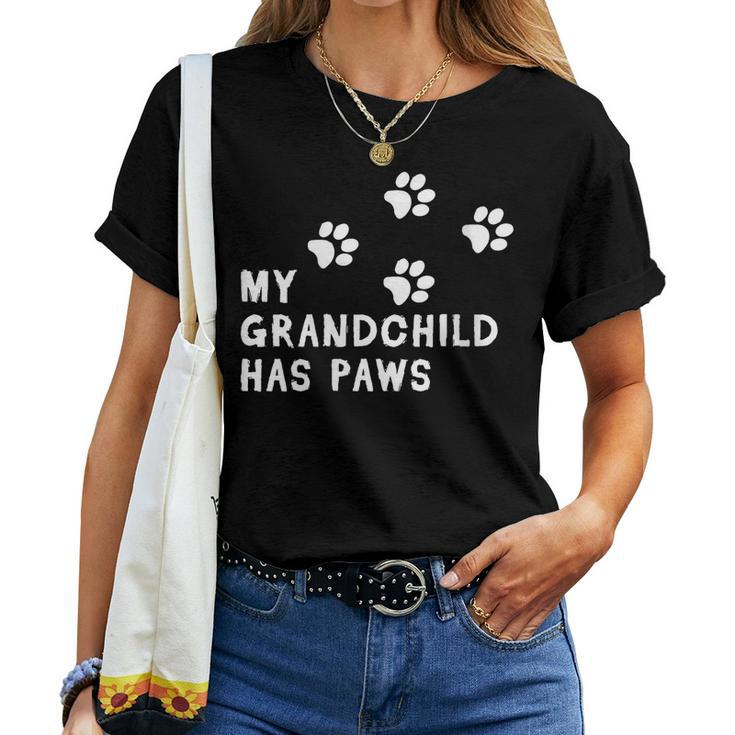 Womens My Grandchild Has Paws Dog Fur Parent Women T-shirt