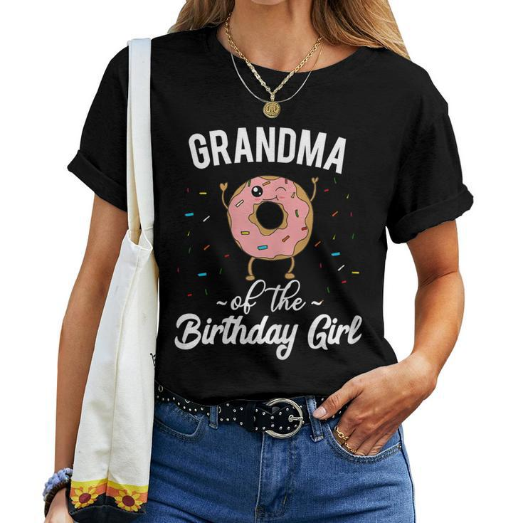 Womens Grandma Of The Birthday Girl Shirt Donut Tee Women T-shirt