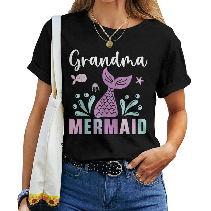 Grandma Mermaid Lover Grandmother Granny Grandparents Day Women T-shirt