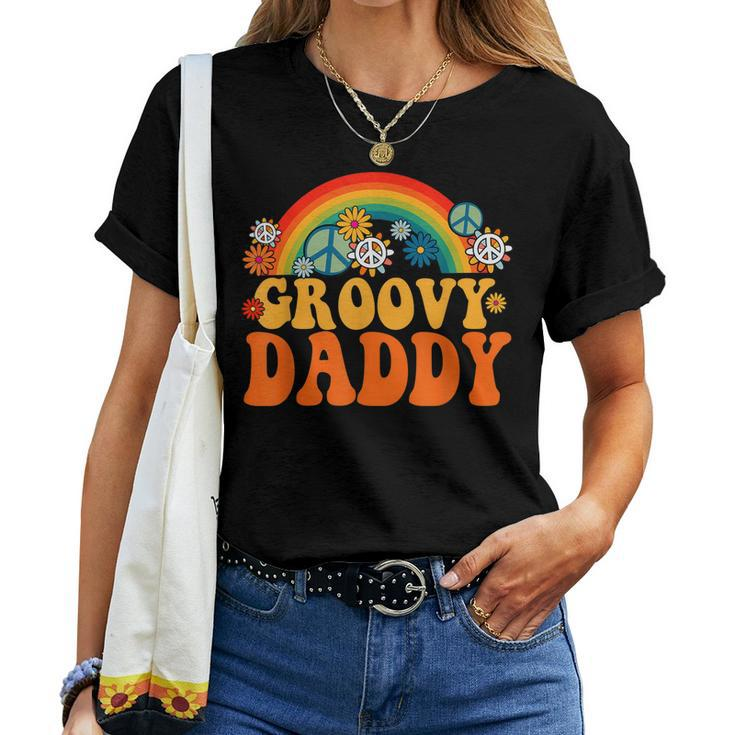 Groovy Daddy Tie Dye Hippie Rainbow Matching Family Women T-shirt