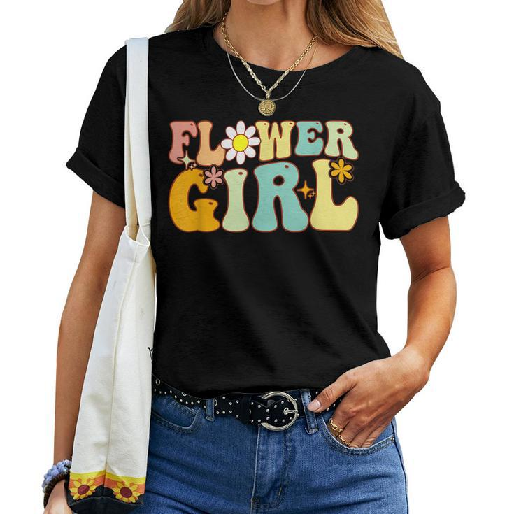 Groovy Flower Girl A Bridesmaid Proposal Flower Girl Toddler Women T-shirt