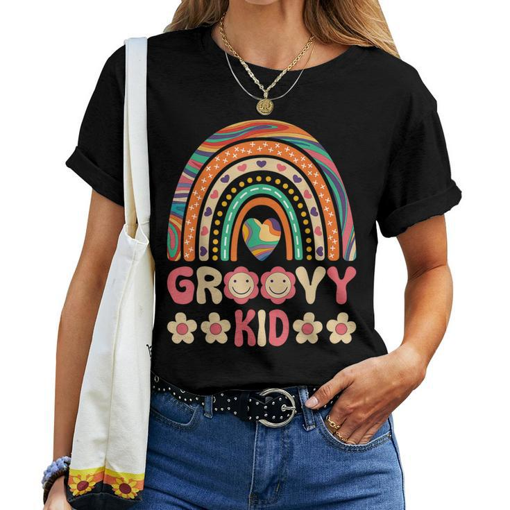Groovy Kid 60S Theme Costume 70S Style Outfit Rainbow Hippie Women T-shirt