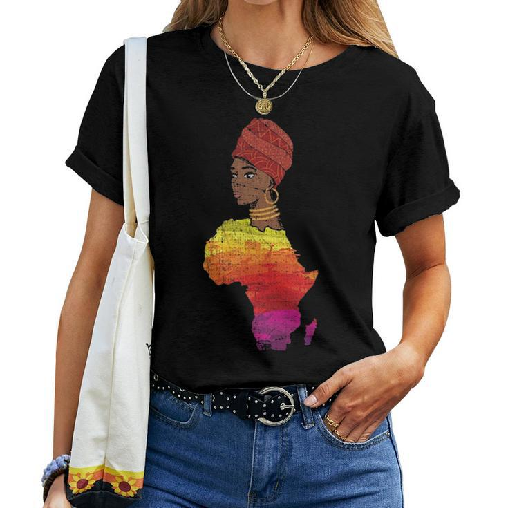 Grunge Black History Month Africa Mother Goddess Queen Women T-shirt