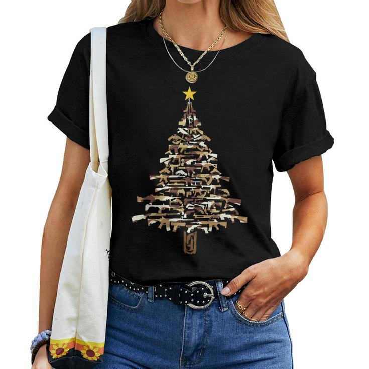 Guns Christmas Tree - Camo Print Xmas Gift For Gun Lover Women T-shirt