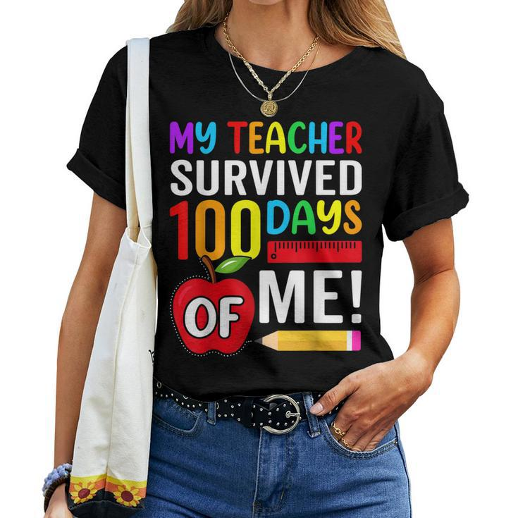 Happy 100 Days Of School Boys Girls Kindergarten Teacher Women T-shirt