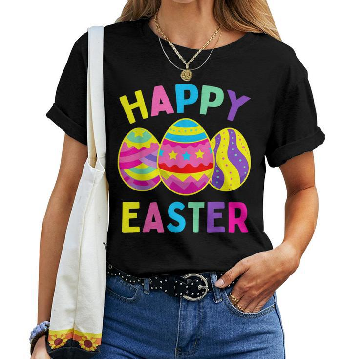 Happy Easter Day Cute Colorful Egg Hunting Women Boys Girls Women T-shirt