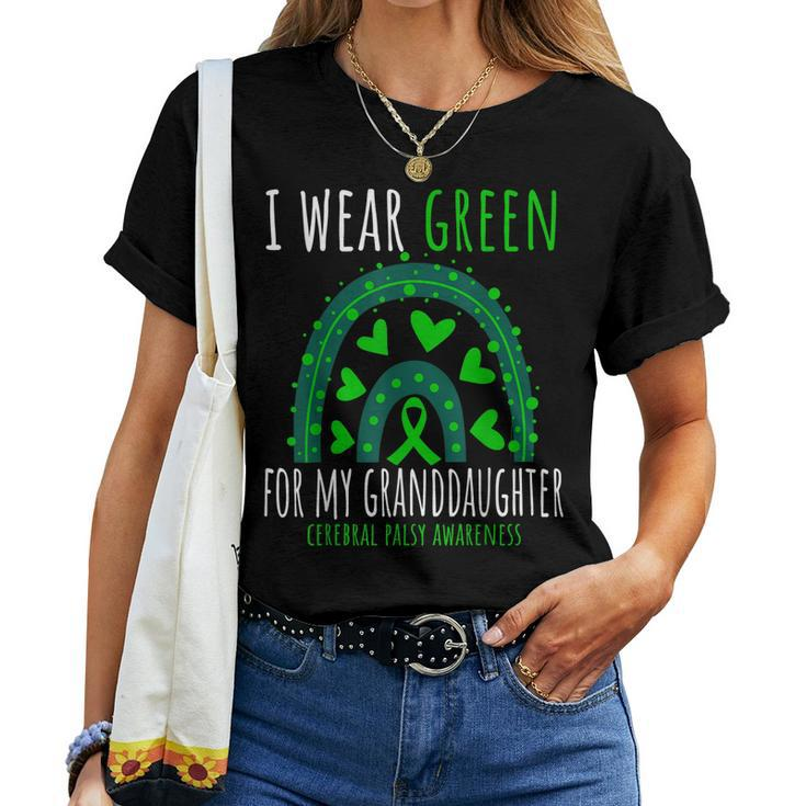 Hearts Cp Grandma Grandpa Green Granddaughter Cerebral Palsy Women T-shirt