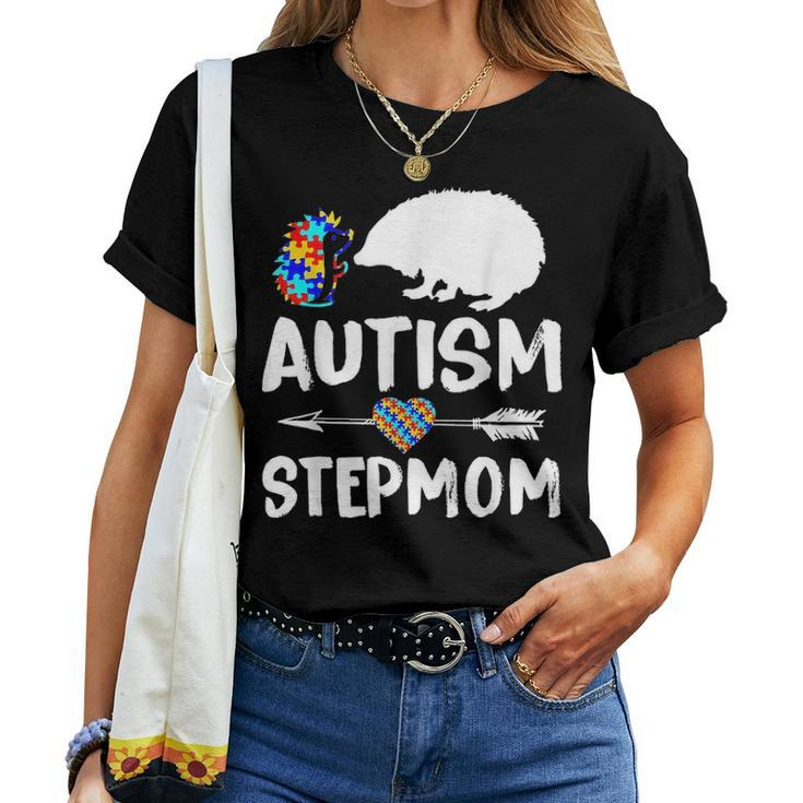 Hedgehog Autism Step Mom Love Autism Awareness Women T-shirt
