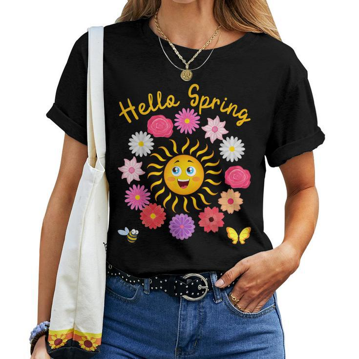 Hello Spring Sun Flower Women Easter Mothers Day Woman Mom Women T-shirt