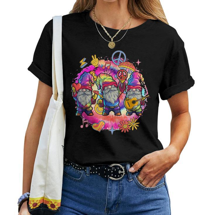 Hippie Gnomes Men Women Tie Dye Graphic Peace Gnomes Women T-shirt