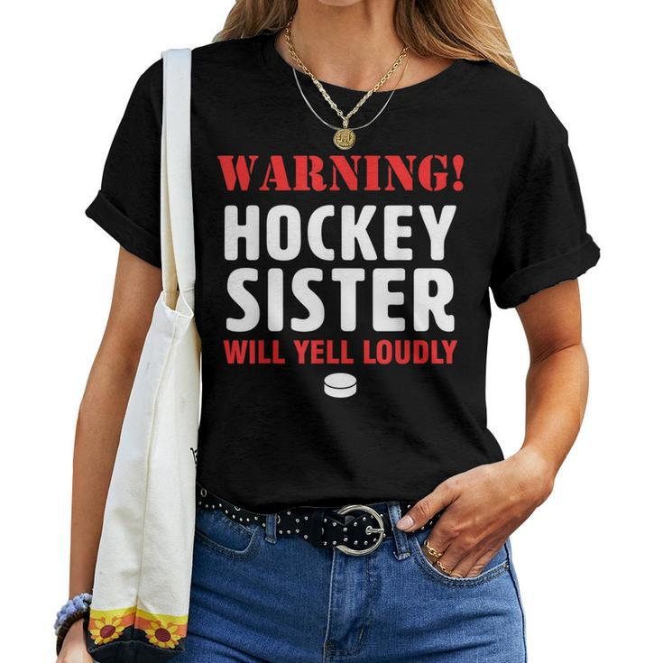 Hockey Sister Sibling Family T Women T-shirt