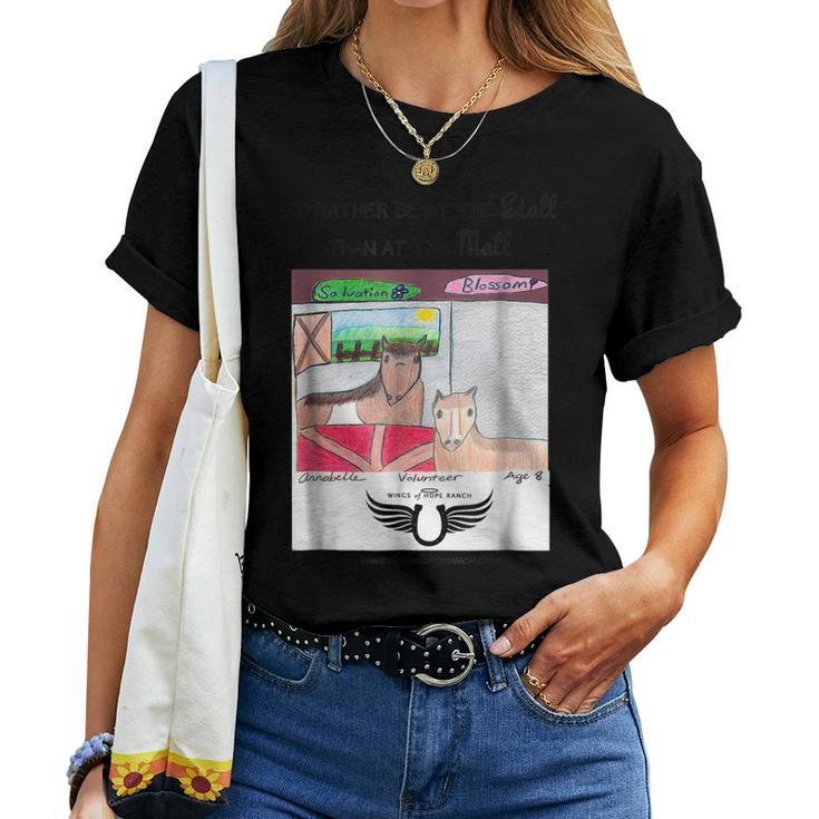 Id Rather Be At The Stall Than At The Mall Horse Women T-shirt