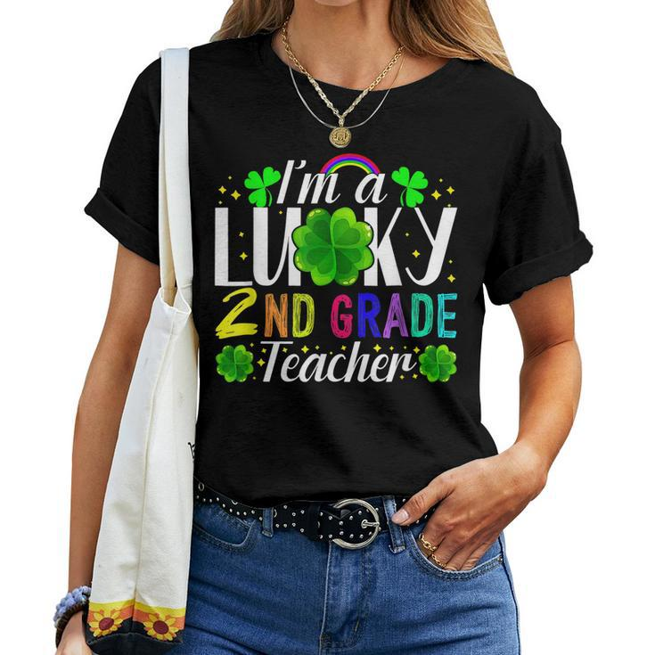 Im A Lucky 2Nd Grade Teacher St Patricks Day Costume Women T-shirt