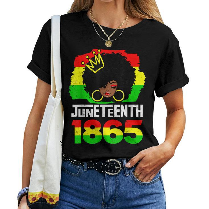 Junenth 1865 Africa Black Queen Melanin Freedom Men Women Women T-shirt