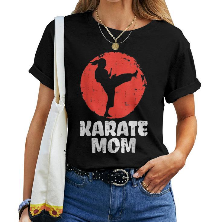 Karate Mom Ponytail Kick Japanese Martial Arts Women Gift Women T-shirt