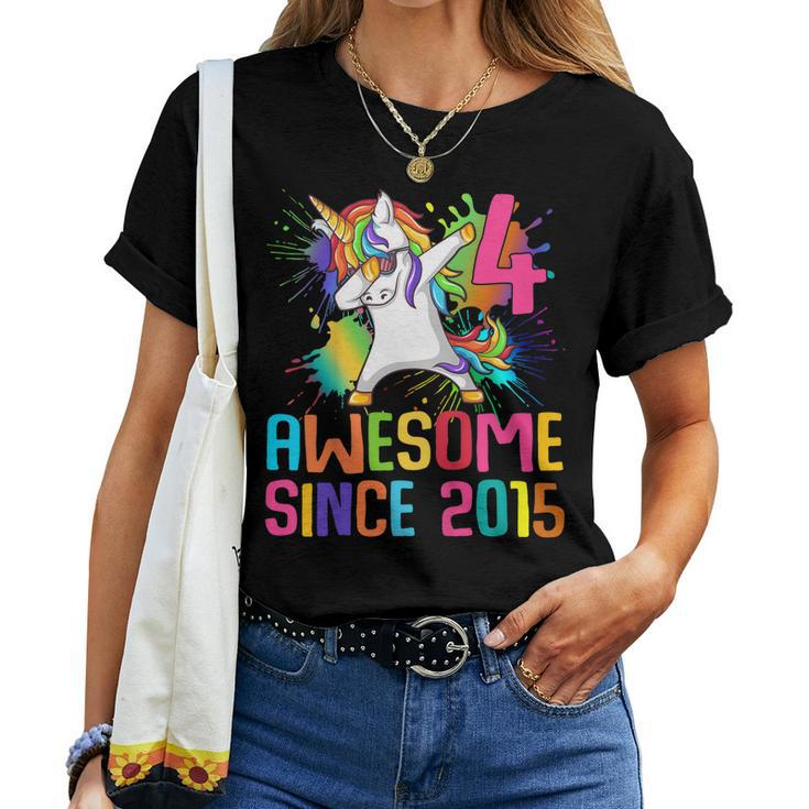 Kids 4 Years Old 4Th Birthday Unicorn Shirt Girl Daughter Pa Women T-shirt