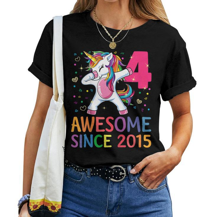 Kids 4 Years Old 4Th Birthday Unicorn Shirt Girl Daughter Pa V2 Women T-shirt