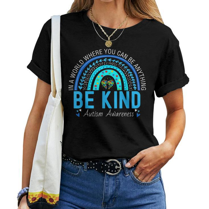 Be Kind Autism Awareness Leopard Rainbow Choose Kindness Women T-shirt