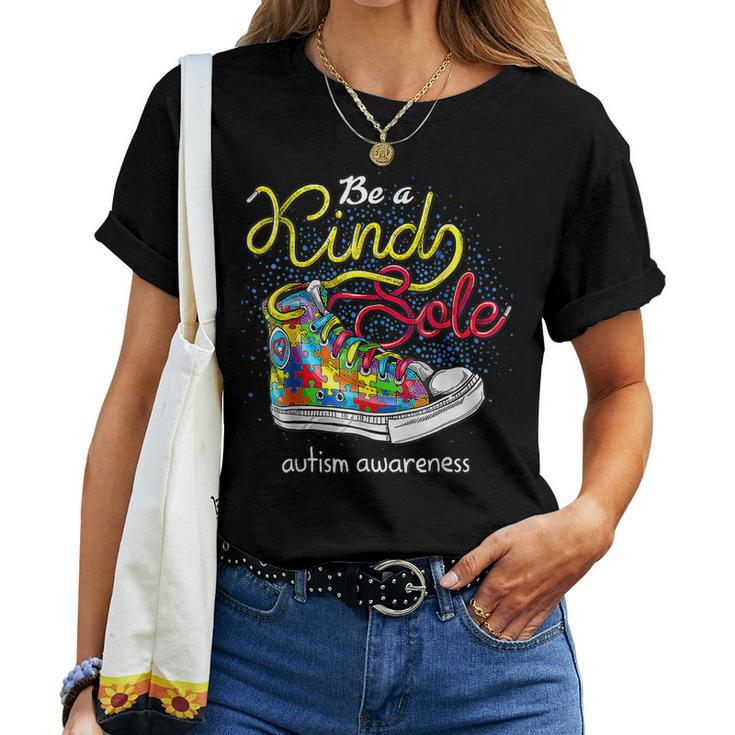 Be A Kind Sole Autism Awareness Puzzle Shoes Be Kind Women T-shirt