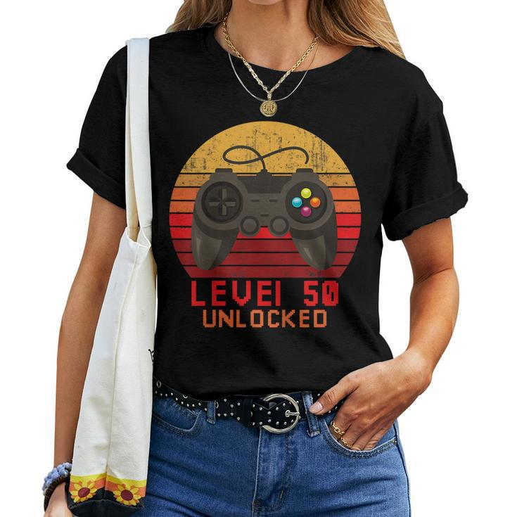 Level 50 UnlockedShirt Video Gamer 50Th Birthday Women T-shirt