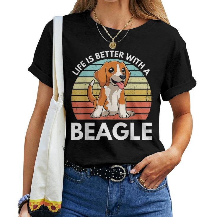 Life Is Better With A Beagle Cute Beagle Mom Dog Mom Beagle Women T-shirt